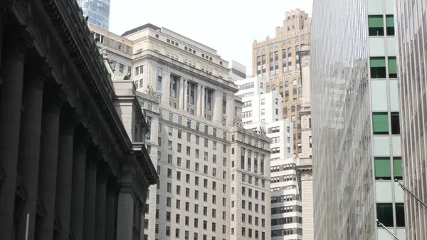 stock image New York City Lower Manhattan, Downtown Financial District street architecture, United States. High-rise skyscrapers, residential and office buildings, american real estate or USA realty. Broadway.