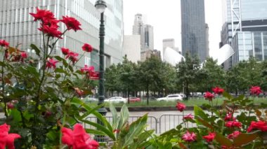 New York City, ABD - 10 Eylül 2023: Manhattan Downtown Financial District sokak mimarisi. Dünya Ticaret Merkezi gökdelen binası, ABD. American 911 Memorial Havuz Parkı. Brookfield yeri.