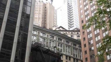New York City Aşağı Manhattan, Downtown Finans Bölgesi mimarisi, Birleşik Devletler. Yüksek gökdelenler, konutlar ve ofis binaları, ABD. Water Caddesi, Amerikan emlak veya emlak.