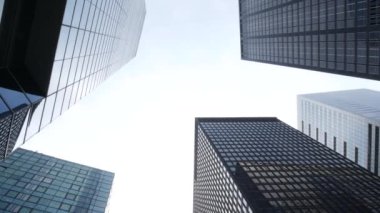 New York City Aşağı Manhattan, Downtown Financial District veya Midtown Business Mimarlık, ABD. Yüksek gökdelenler, ofis binaları, ABD. Amerikan şehir sokağı, emlak, emlak.