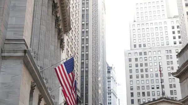 New York, Birleşik Devletler. Aşağı Manhattan Mali Bölgesi Şehir Mimarisi. Amerikan Borsası binası, ABD Borsası.