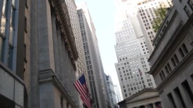 New York, Birleşik Devletler. Aşağı Manhattan Mali Bölgesi Şehir Mimarisi. Amerikan Borsası binası, ABD Borsası.