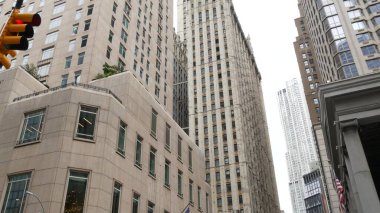 New York City Aşağı Manhattan, Downtown Financial District sokak mimarisi, Birleşik Devletler. Yüksek gökdelenler, konutlar ve ofis binaları, Amerikan gayrimenkulleri ya da Amerikan emlakçıları. Fidi Kuleleri.