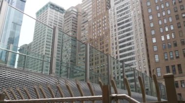 New York City Aşağı Manhattan, Downtown Finans Bölgesi mimarisi, Birleşik Devletler. Yüksek gökdelenler, konutlar ve ofis binaları, ABD. Amerikan şehir sokağı, emlak, New York 'ta emlak..