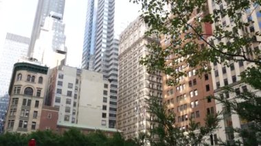 New York City Aşağı Manhattan, Downtown Finans Bölgesi mimarisi, Birleşik Devletler. Yüksek gökdelenler, konutlar ve ofis binaları, ABD. William Caddesi, Amerikan emlak veya emlak.