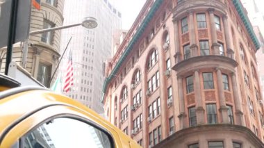 New York City Aşağı Manhattan, Downtown Finans Bölgesi mimarisi, Birleşik Devletler. Restoran binası, William Caddesi, Beaver Caddesi, ABD. Amerikan şehir sokağı, kırmızı tuğlalı ev.