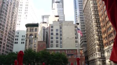 New York City Aşağı Manhattan, Downtown Finans Bölgesi mimarisi, Birleşik Devletler. Yüksek gökdelenler, konutlar ve ofis binaları, ABD. William Caddesi, Amerikan emlak veya emlak.