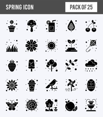 25 Spring Glyph icon pack. vector illustration.