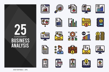 25 Business Analysis Lineal Color icon pack. vector illustration.