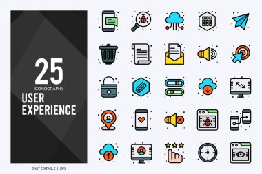 25 User Experience Lineal Color icon pack. vector illustration.