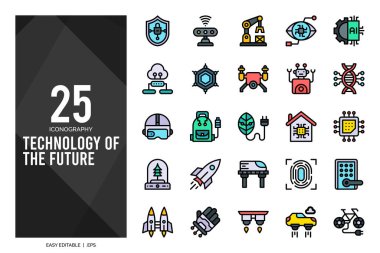 25 Technology of the Future Lineal Color icon pack. vector illustration.