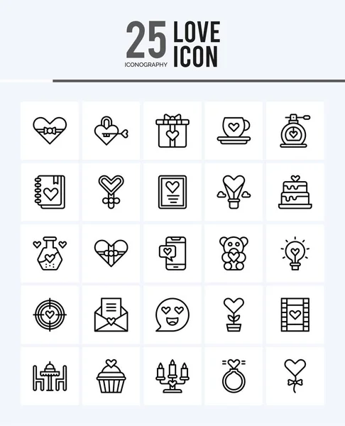 25 Love Outline icons Pack vector illustration.