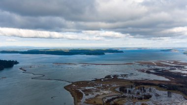 Aerial view of the Billy Frank Jr. Nisqually Wildlife Refuge in December 2022