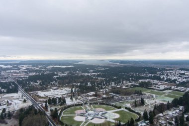 Aerial view of Lacey, WA in December of 2022