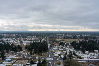 Aerial view of Lacey, WA in December of 2022