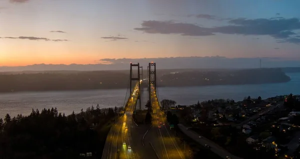 Tacoma Narrows Bridge Twilight — Stock Photo, Image