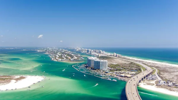 stock image Aerial view of Robinson Island in Bayou Saint John and Perdido Pass in Orange Beach, Alabama