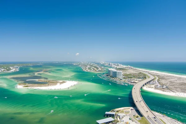 stock image Aerial view of Robinson Island in Bayou Saint John and Perdido Pass in Orange Beach, Alabama