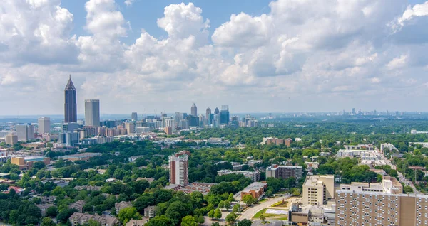 Αεροφωτογραφία Του Downtown Midtown Atlanta Ορίζοντα Και Γύρω Περιοχή — Φωτογραφία Αρχείου