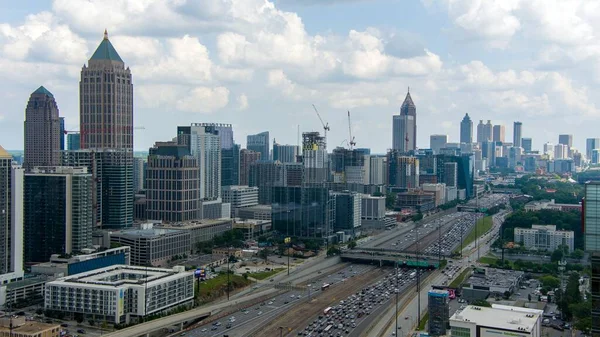 stock image Aerial view of the city of Atlanta, Georgia and interstate 75 & 85