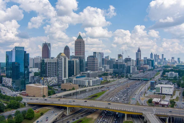 Aerial View City Atlanta Georgia Interstate — Stock Photo, Image