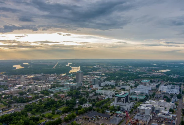 Letecký Pohled Montgomery Alabama Při Západu Slunce — Stock fotografie