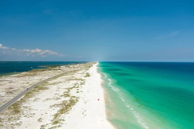 Aerial view of Pensacola Beach, Florida on Memorial Day Weekend 2023 clipart