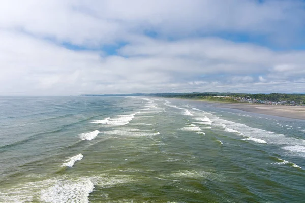 stock image Drone photography of Pacific Beach at Seabrook, Washington in June 2023