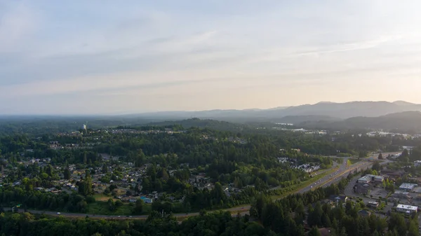 Luftaufnahme Von Tumwater Washington Bei Sonnenuntergang Juni — Stockfoto