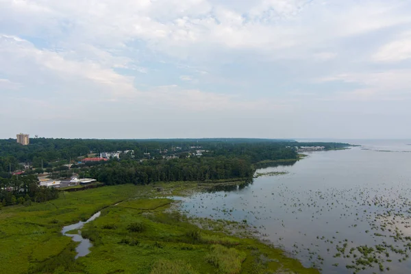 Daphne, Alabama 'nın nemli bir ağustos akşamında hava manzarası