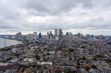 Kasım ayında New Orleans, Louisiana ve Mississippi Nehri 'nin hava manzarası