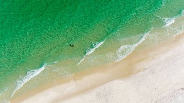 Mayıs ayında Pensacola Sahili 'nde sörfün insansız hava aracı fotoğrafı.