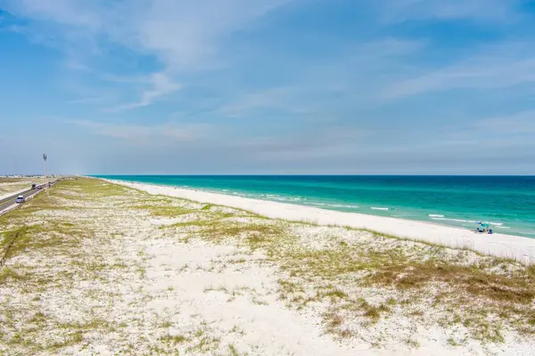 stock image Drone photography of the beach at Pensacola, Florida in May