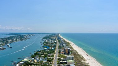 Ono Adası, Alabama ve Perdido Key 'in havadan görünüşü, bir yaz günü