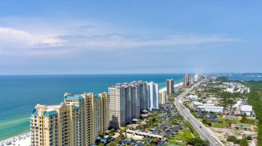 Aerial view of the beach at Perdido Key, Florida in July clipart