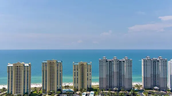 stock image Aerial view of the beach at Perdido Key, Florida in July