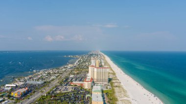 Pensacola, Florida 'daki sahilin havadan görüntüsü.