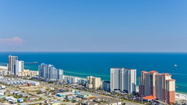 Haziran 'da Alabama' nın körfez kıyısındaki sahilin havadan görüntüsü