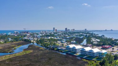 Haziran 'da Alabama' nın körfez kıyısındaki sahilin havadan görüntüsü