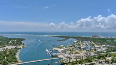 Temmuz 'da Perdido Key, Florida' daki sahilin havadan görüntüsü.