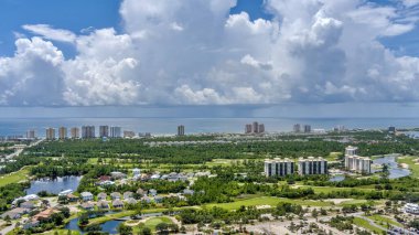 Aerial view of the beach at Perdido Key, Florida in July clipart