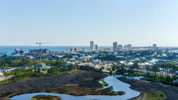 stock image Aerial view of the beach at Gulf Shores, Alabama in June