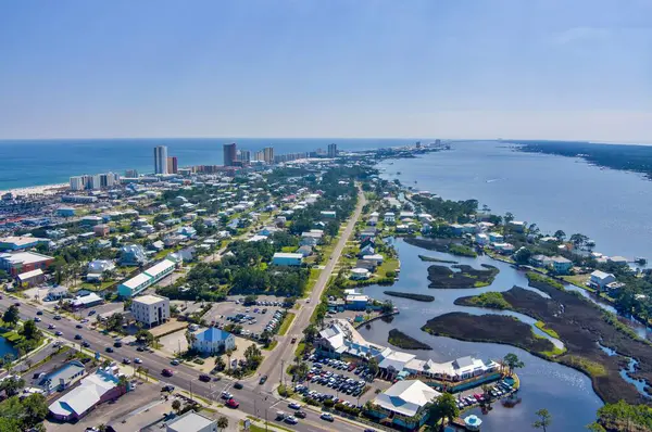 stock image Aerial view of the beach at Gulf Shores, Alabama in June