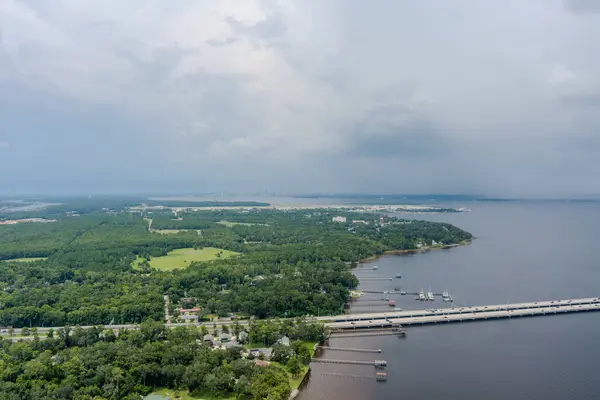 stock image Aerial view of Orange Park and St Johns River near Jacksonville, Florida in August