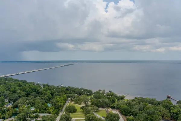 stock image Aerial view of Orange Park and St Johns River near Jacksonville, Florida in August