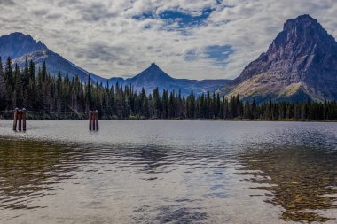 Two Medicine Lake and Sinopah Mountain at Glacier National Park in September clipart