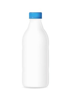 Beyaz arka plan üzerinde izole süt şişesi vektör çizim