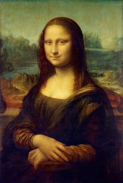Леонардо Вінчі 1452 1519 Мона Ліза Джоконда Репродукція World Encyclopedia — стокове фото
