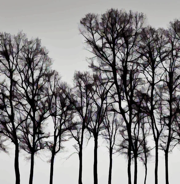 Поле Деревья Шаблон Фона Векторной Иллюстрации — стоковый вектор