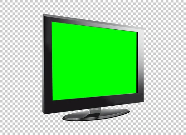 Ρεαλιστική Οθόνη Lcd Οθόνη Πίνακας Πράσινη Οθόνη Που Απομονώνεται Διαφανές — Διανυσματικό Αρχείο